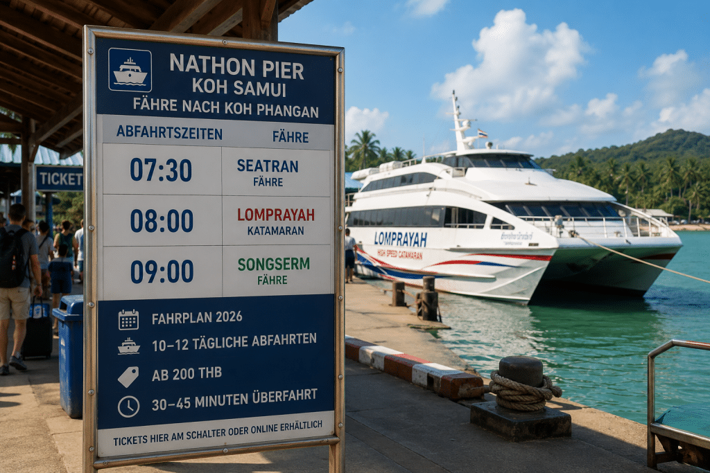 Fähre Koh Samui Koh Phangan Fahrplan Lomprayah Nathon Pier 2026