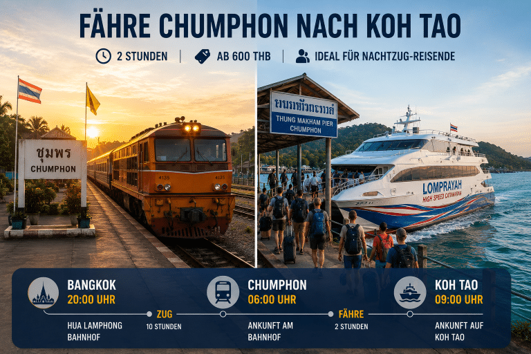 Fähre Chumphon nach Koh Tao Lomprayah Thung Makham Pier Golf Thailand 2026