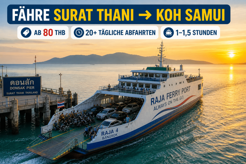 Fähre von Surat Thani nach Koh Samui Donsak Pier Raja Ferry 2026