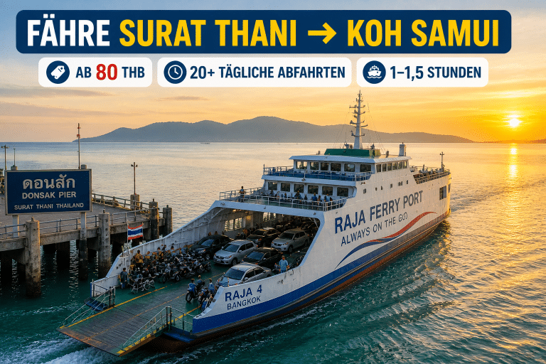 Fähre von Surat Thani nach Koh Samui Donsak Pier Raja Ferry 2026
