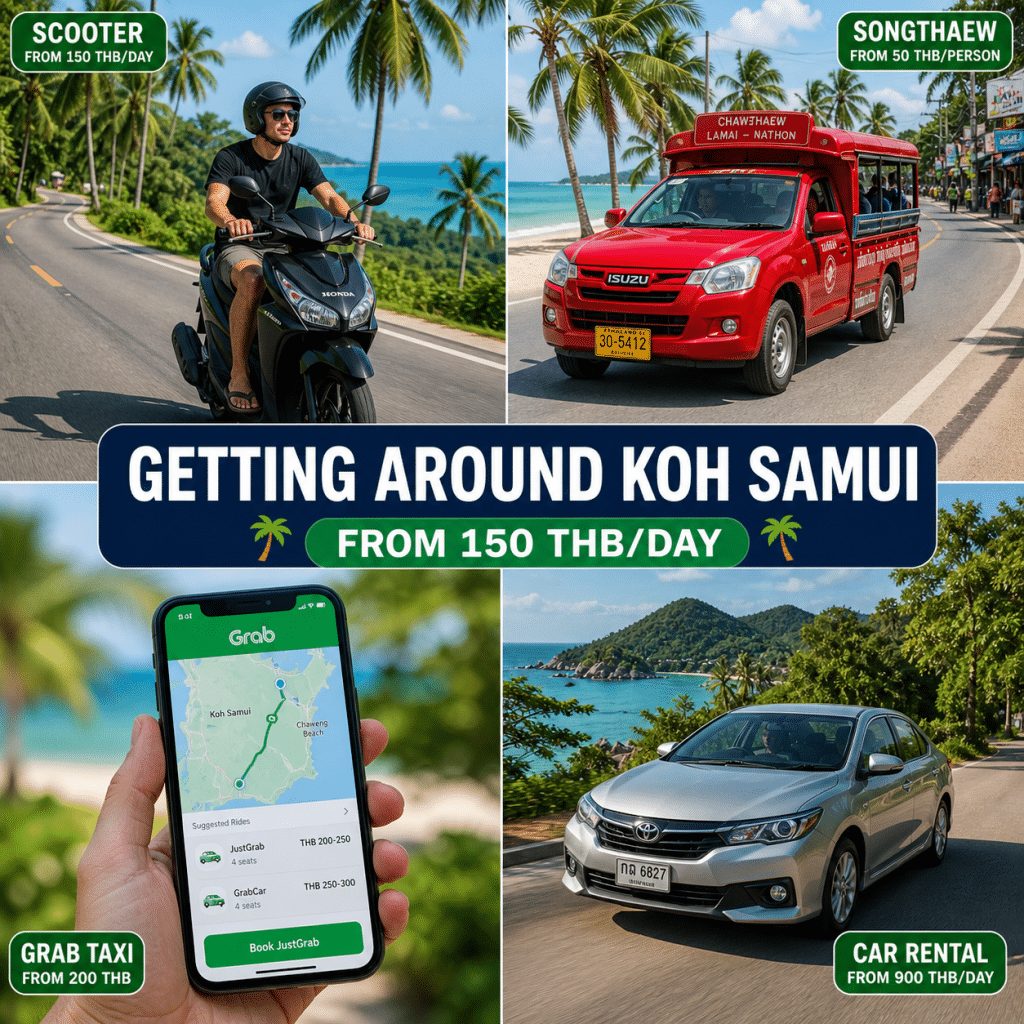 cheapest way to get around koh samui
