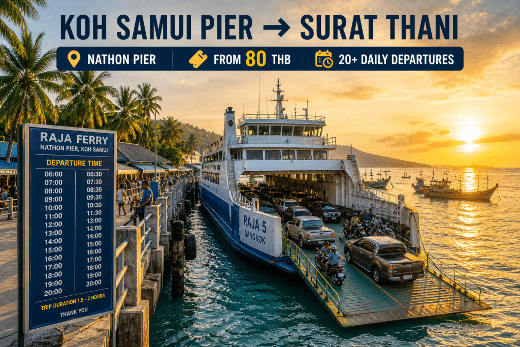 Koh Samui Pier ferry to Surat Thani Donsak Raja Ferry 2026