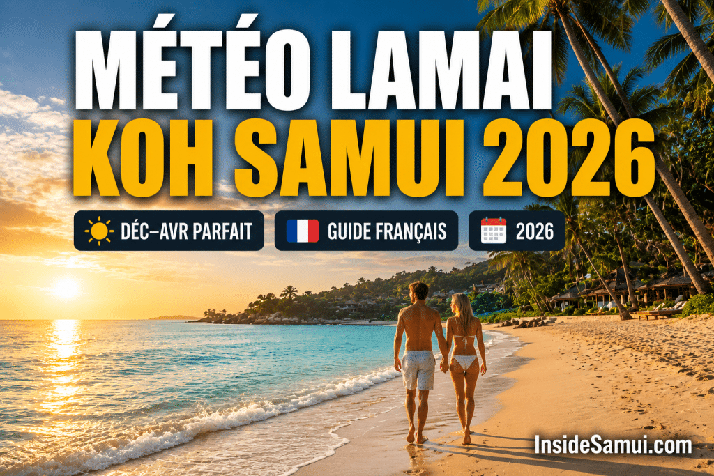 meteo lamai koh samui plage ensoleillée saison sèche guide français 2026