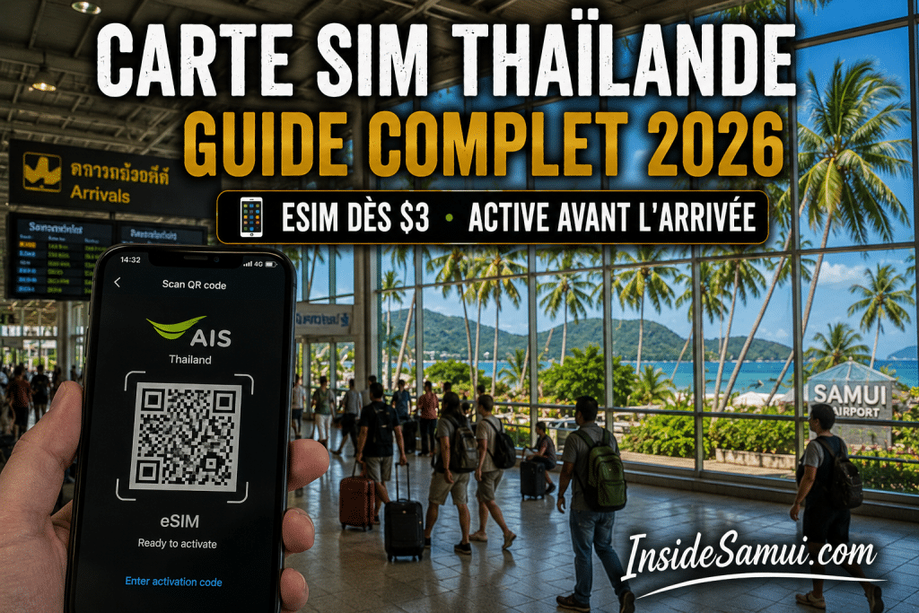 carte sim thailande esim ais koh samui aeroport activation 2026