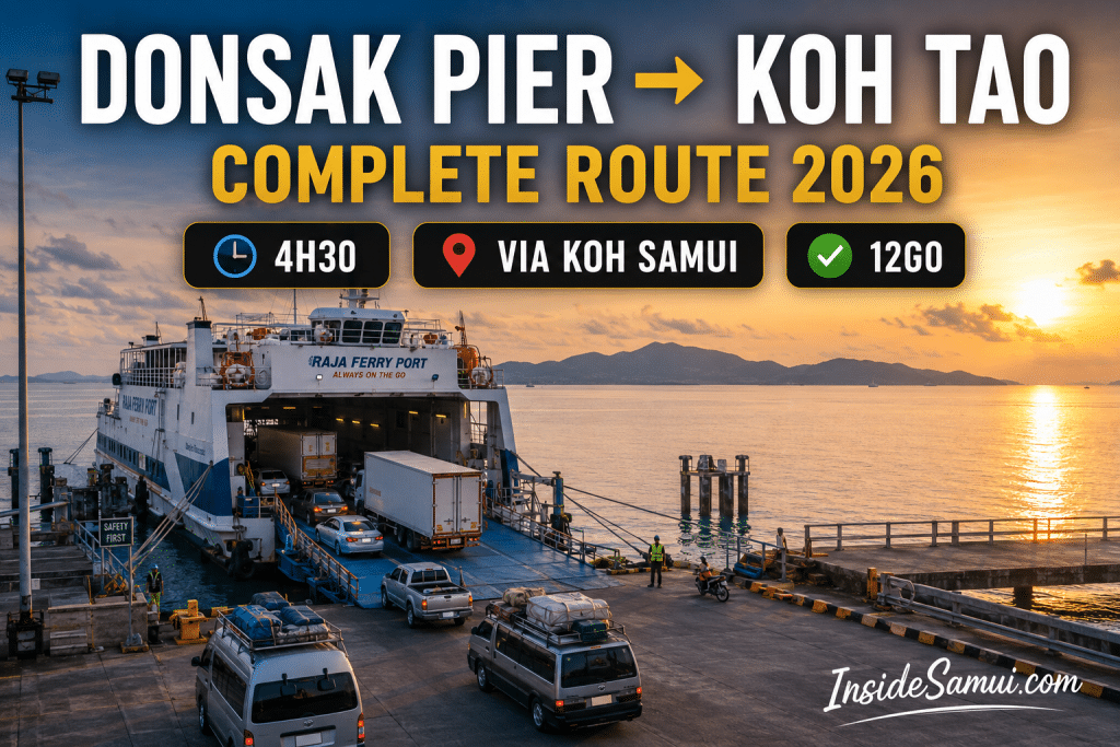 donsak pier to koh tao ferry surat thani mainland gulf thailand route guide 2026