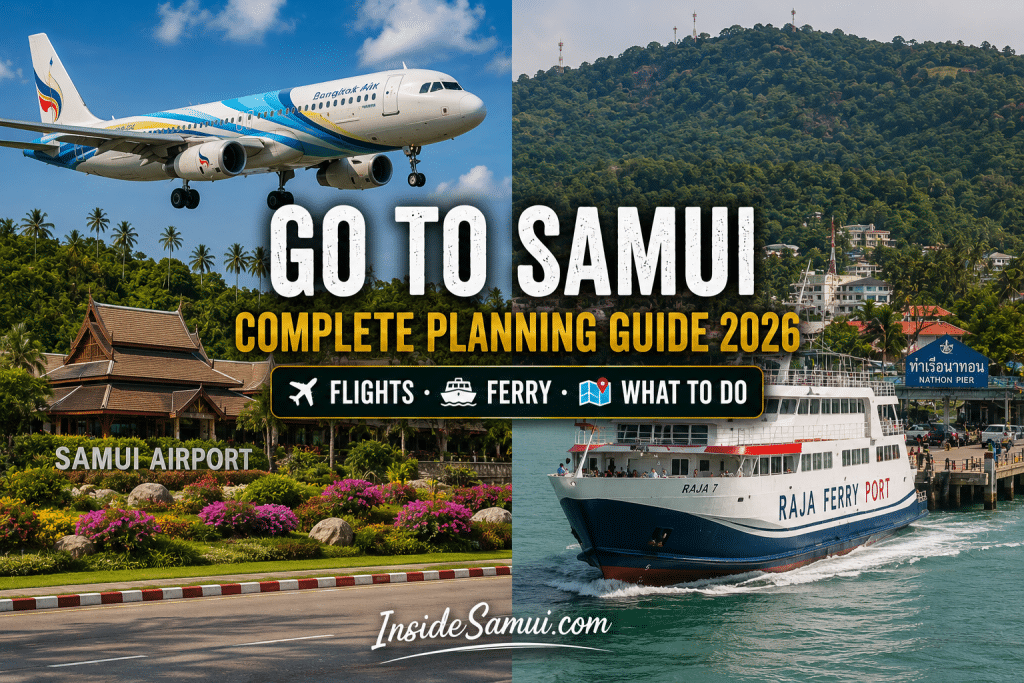 go to samui koh samui airport arrival chaweng beach gulf thailand 2026