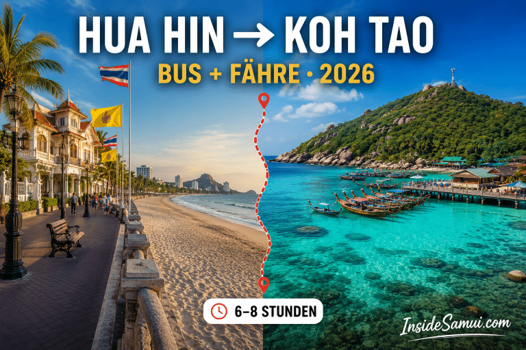 hua hin nach koh tao bus fähre lomprayah chumphon pier thailand 2026