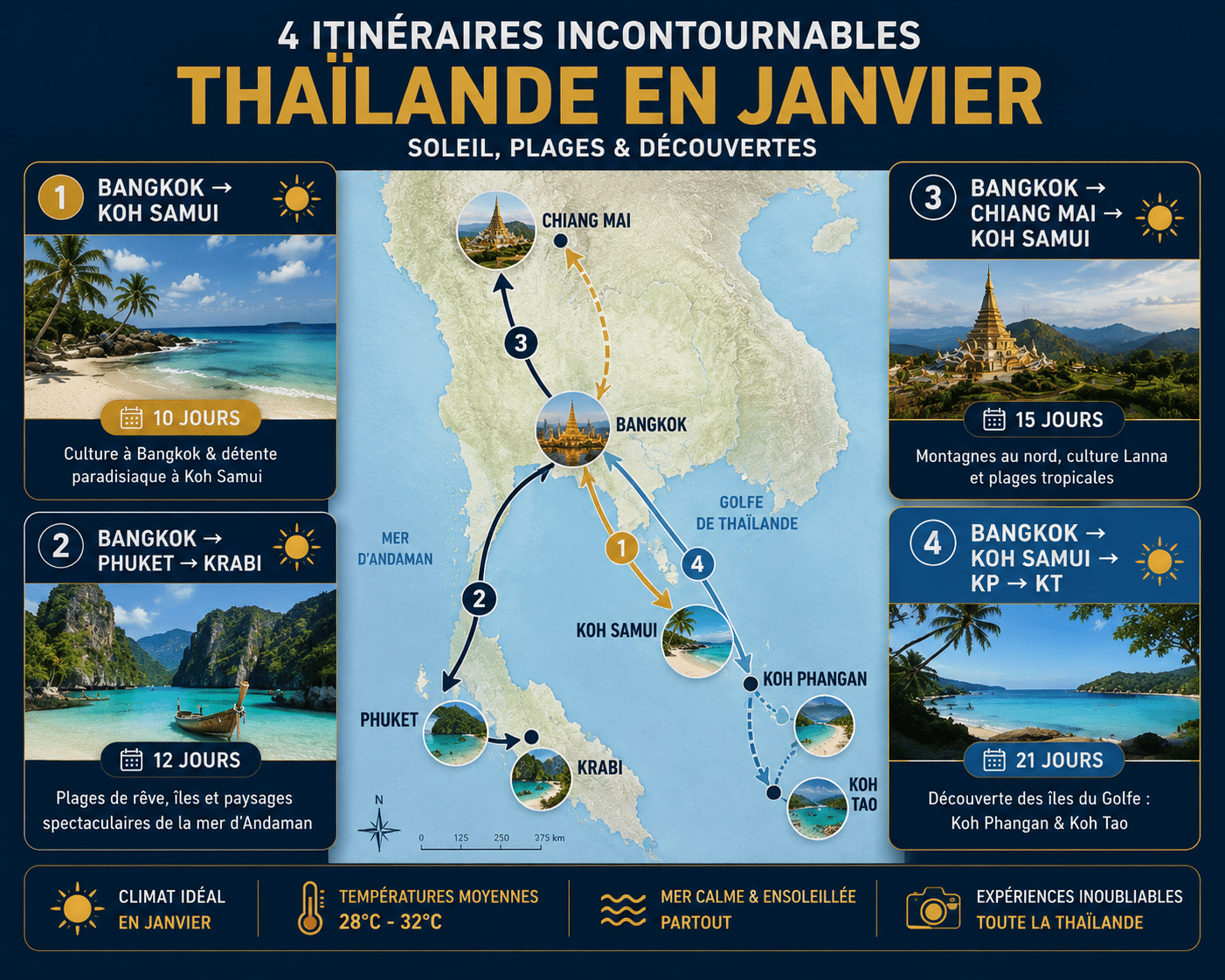 itineraire thailande janvier 10 jours koh samui bangkok phuket 2026