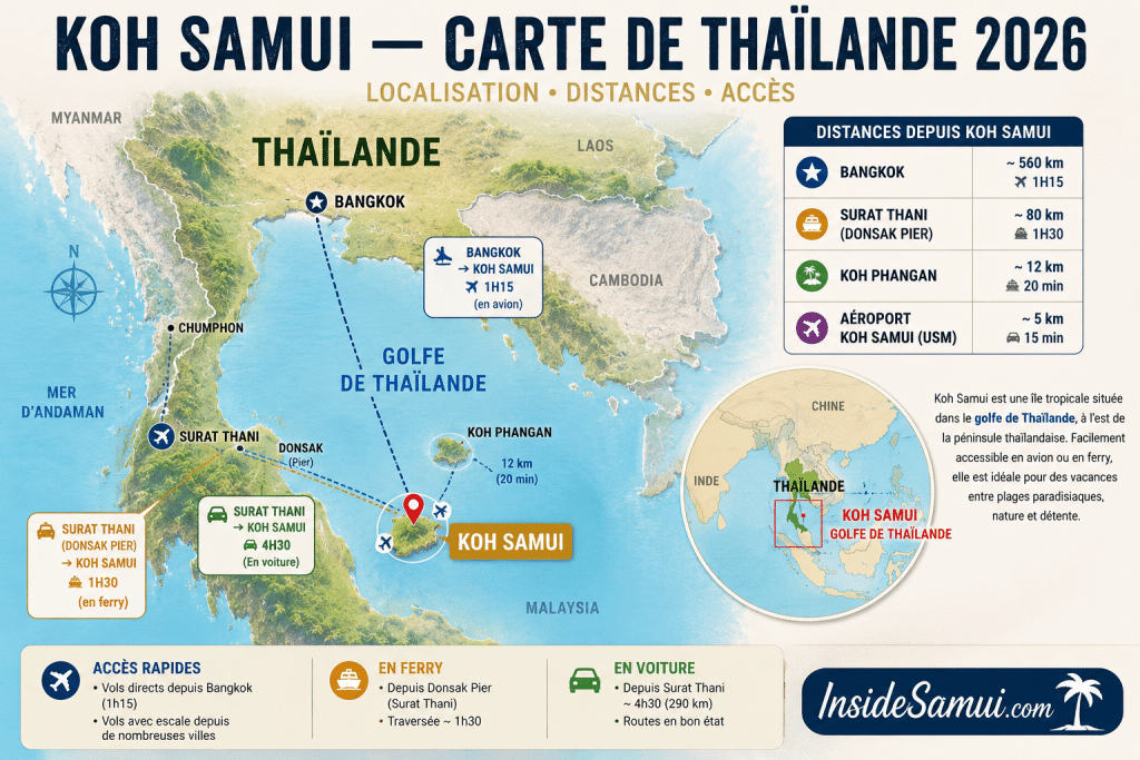 koh samui carte thailande localisation golfe de thaïlande 2026
