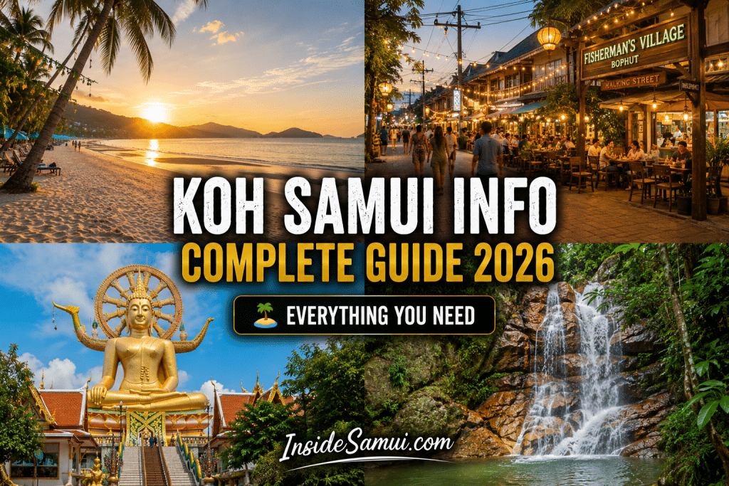 koh samui info island overview beaches temples waterfalls gulf thailand 2026