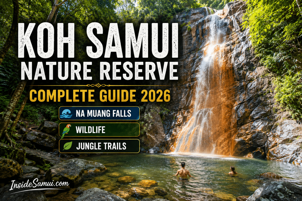 koh samui nature reserve na muang waterfall jungle interior rainforest wildlife 2026
