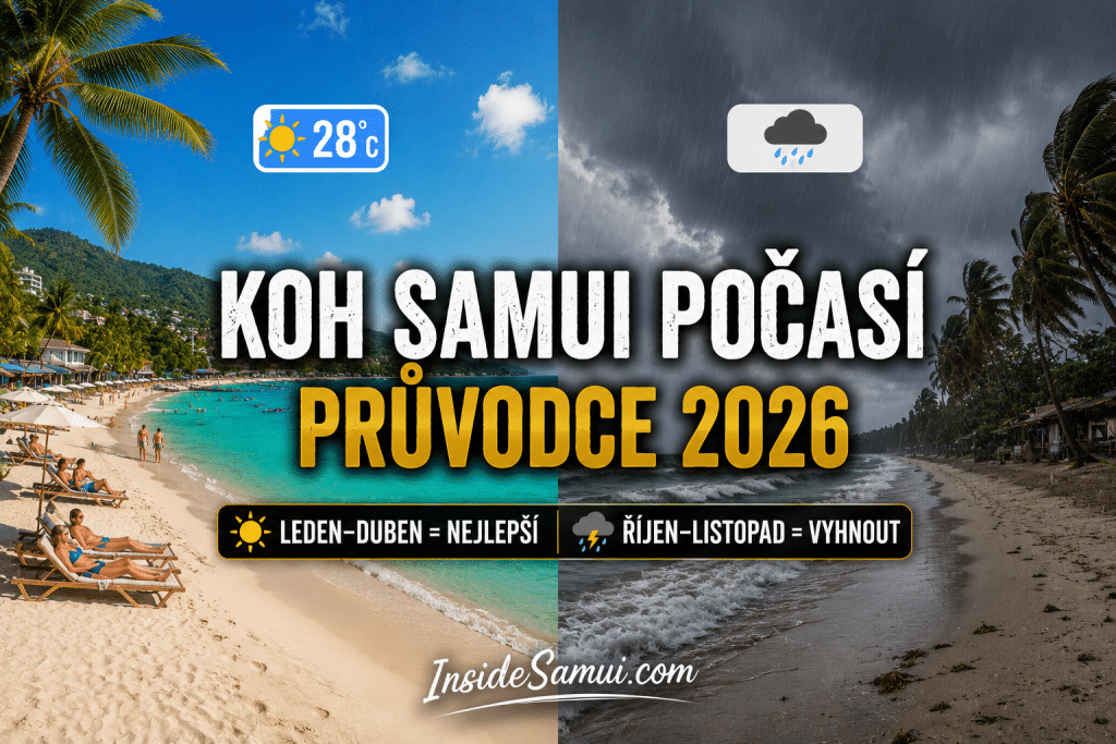 koh samui počasí suchá sezóna leden únor březen klidné moře thajský záliv 2026