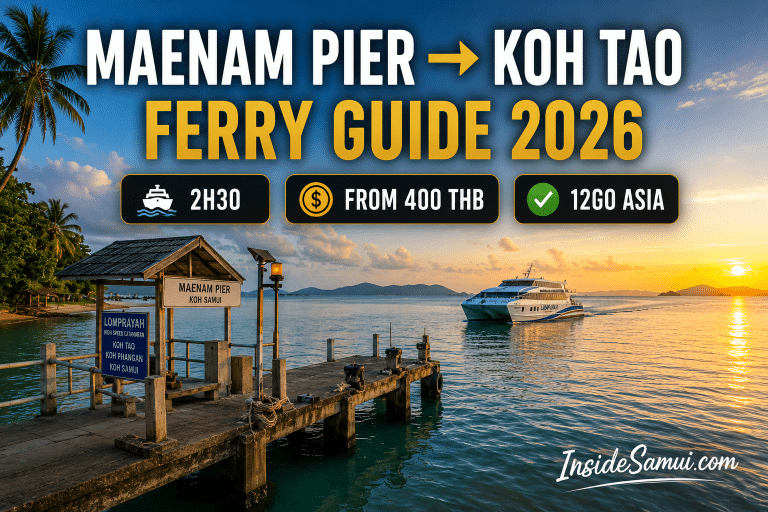 maenam pier to koh tao ferry lomprayah north coast koh samui gulf thailand 2026