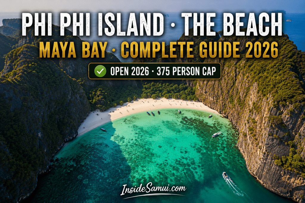 phi phi island the beach maya bay limestone karst emerald water andaman 2026