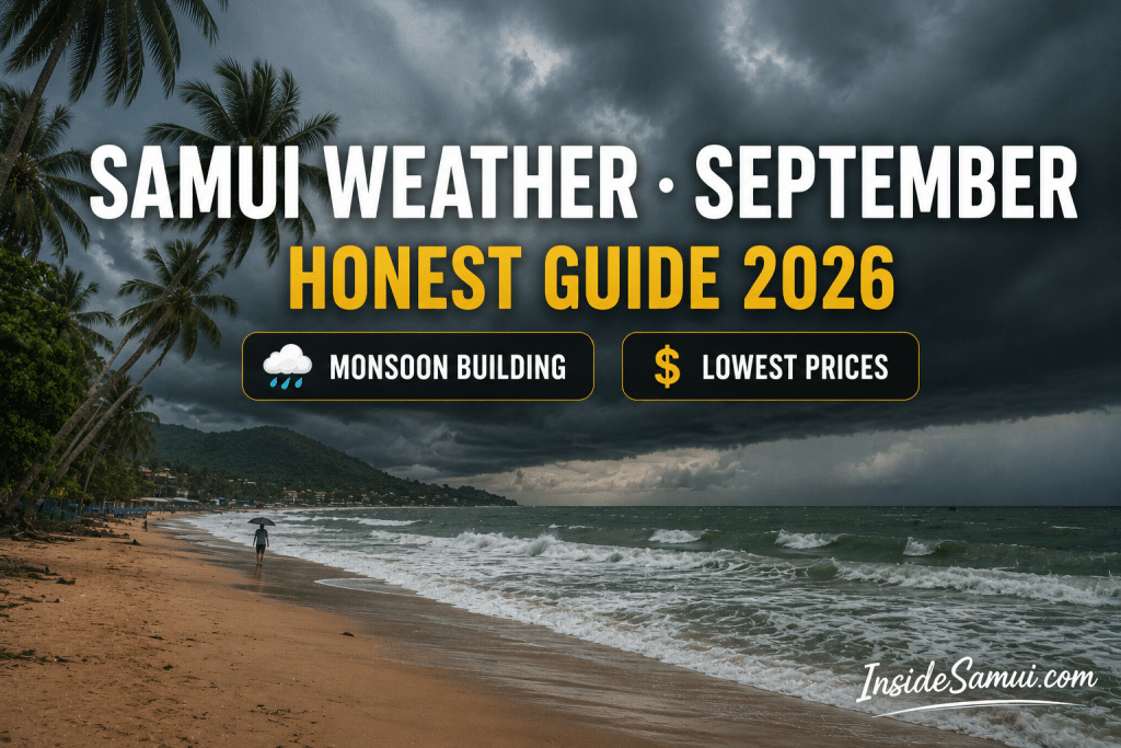 samui weather september monsoon building rain rough sea northeast gulf thailand 2026