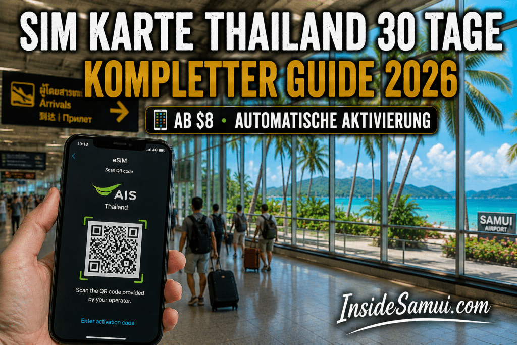 sim karte thailand 30 tage esim ais koh samui flughafen aktivierung 2026
