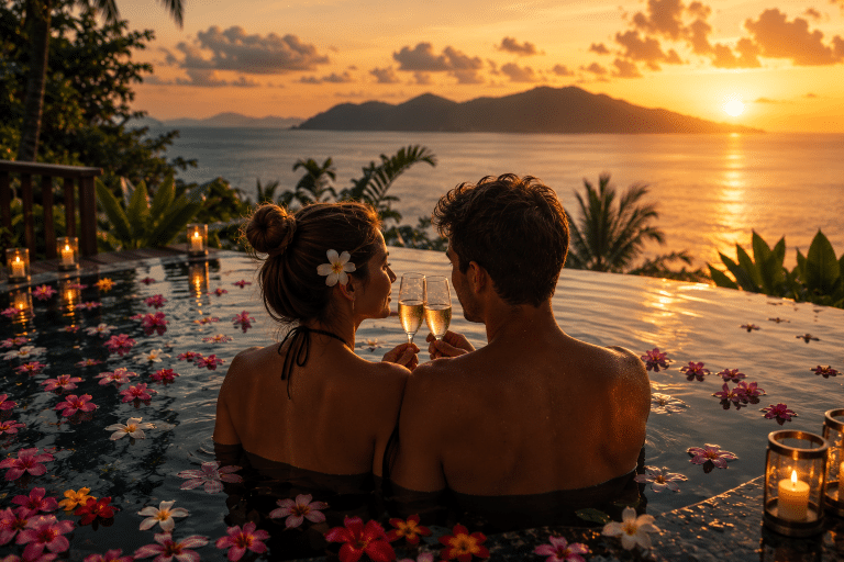 thailand romantic resorts couple private pool villa sunset gulf thailand 2026