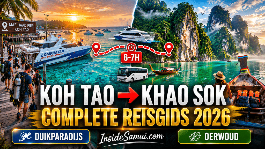 van koh tao naar khao sok veerboot chumphon lomprayah minivan khao sok nationaal park 2026