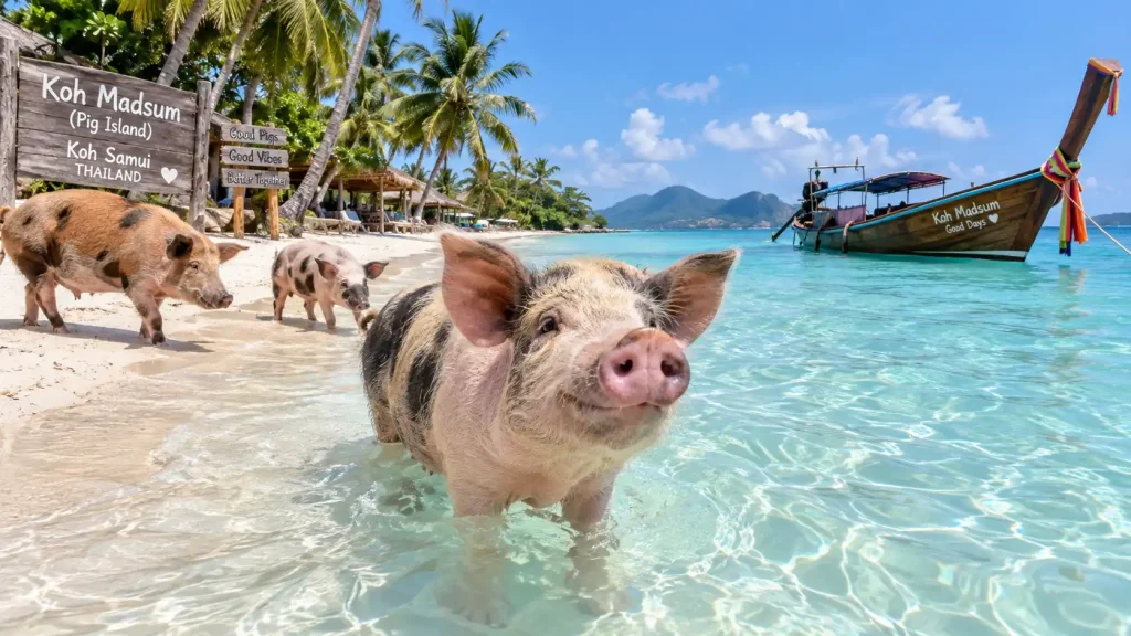 pig island koh samui koh madsum pigs beach snorkeling